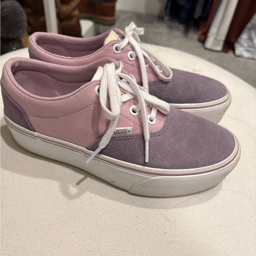 Vans Women's Two-Tone Pink and Purple Sneakers